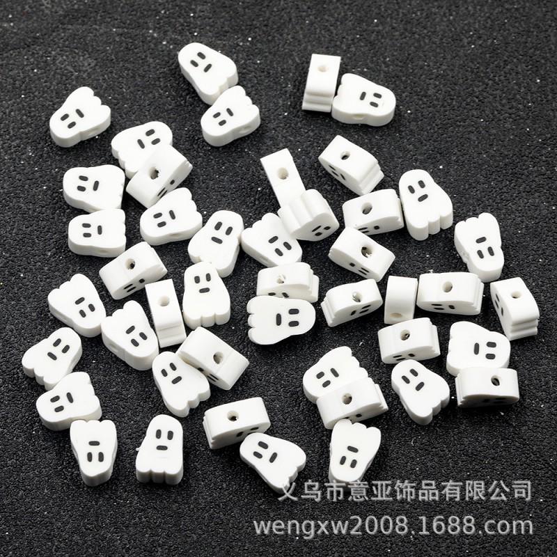 Halloween Polymer Clay Beads Spooky Skull Pumpkin Ghost Spacer DIY Jewelry Making 10mm 1000pcs