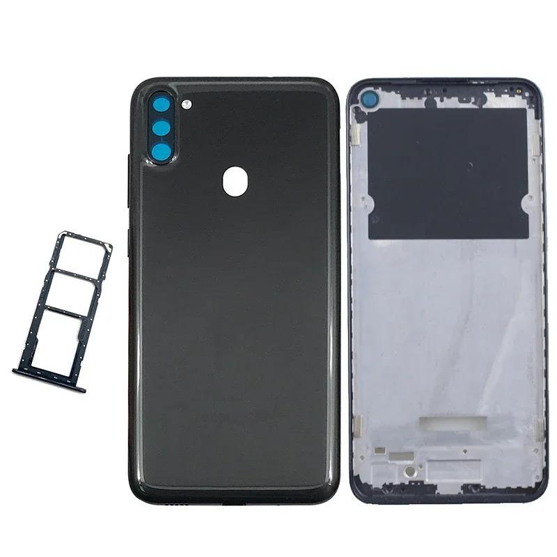 Housing For Samsung Galaxy A11 A115F A115F/DS Housing Middle Frame Cover Back Panel Rear  With SIM Card Tray