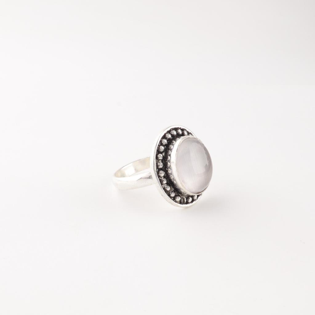 Selenite Gemstone 925 Sterling Silver Jewelry Handmade Ring Gift For Girlfriend RR-62-45