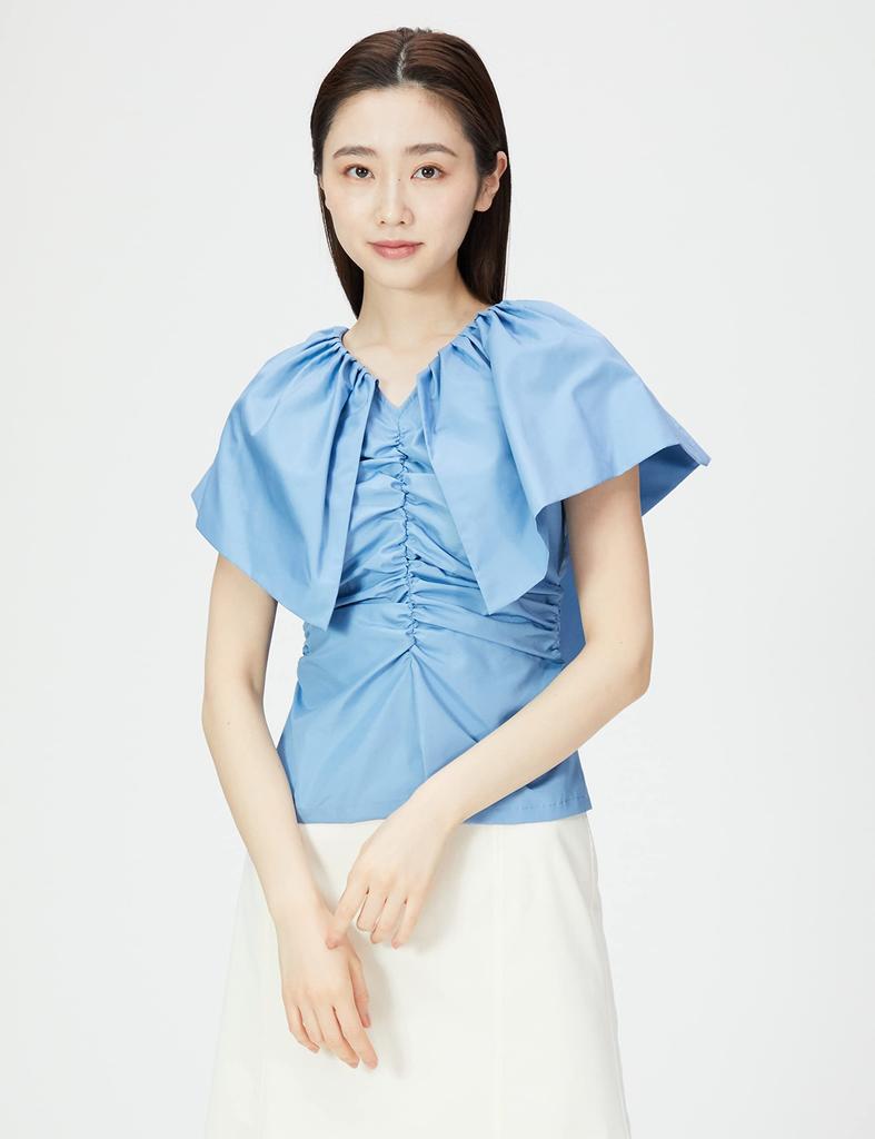 FRAY I.D. Women's Big Collar Frill Blouse FWFB221074, BLU 0