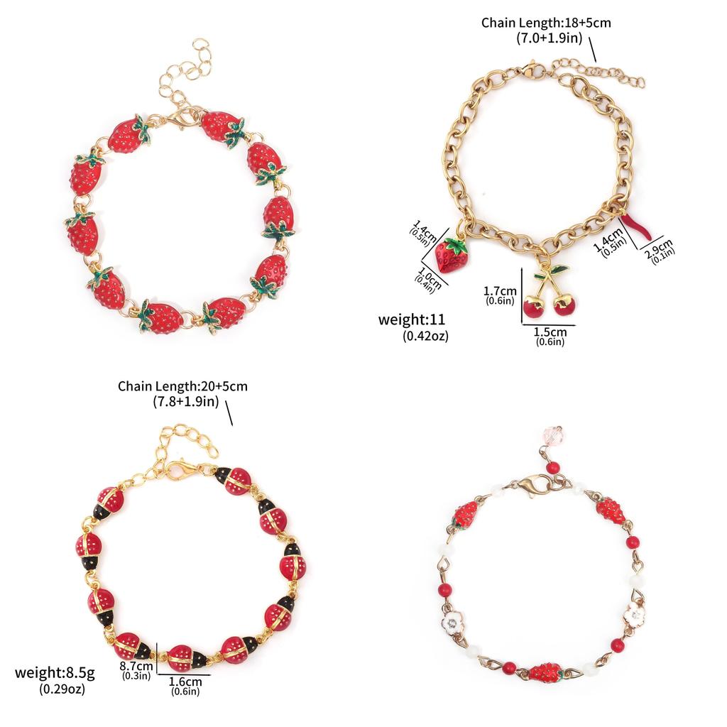 Creative Fruit Charm Bracelet With Metal Finish For Women And Men