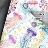 1Pc Jellyfish Pattern Printed Shower Curtain, Waterproof, With 12 Hooks, Bathroom Showers, Bathtub, Fashionable Home Use