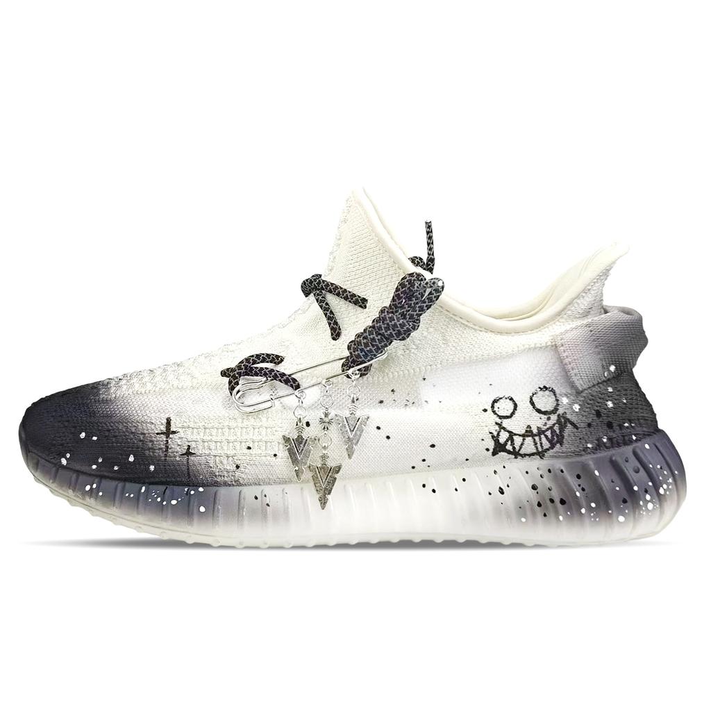 adidas Originali Yeezy Boost 350 V2 Resistenti all'Abrasione Resistenti all'Abrasione Scarpe Basse Casual Unisex Bianco Nero HQ6316(Team373-)