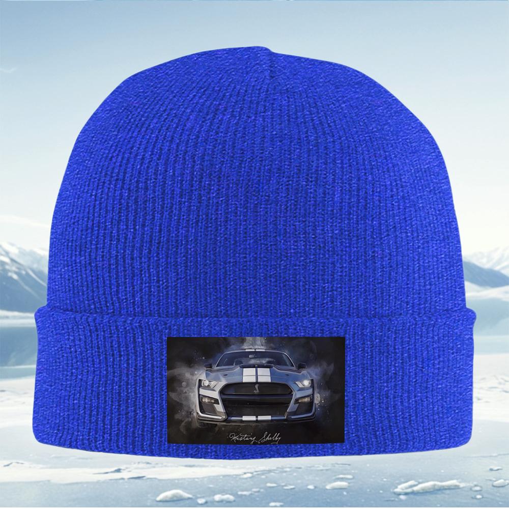 Shelby Mustang Sportwagen Design Herren Damen Unisex Strickmütze Beanie Pullovermütze Winter Thermisch Warm Weihnachten Outdoor Radfahren