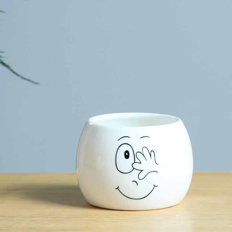 Japanese-Style Cute Mini Succulent Plant Ceramic Small Flower Pot, Simple And Creative Expression Flower Pot, New Succulent Flower Pot