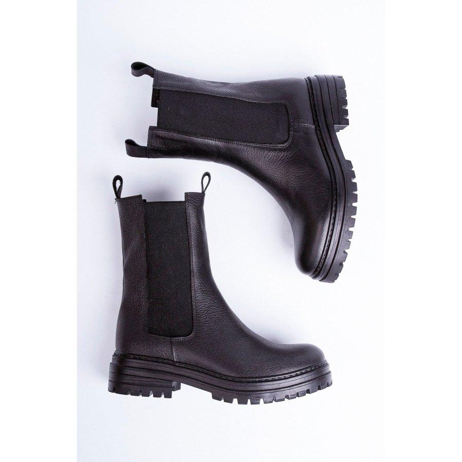 Women's Genuine Leather Casual Long Boots Long Chelsea