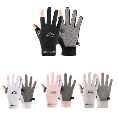 Mittens Sunscreen Ice Silk Gloves Anti-Sunburn Summer Sunscreen Gloves  Running