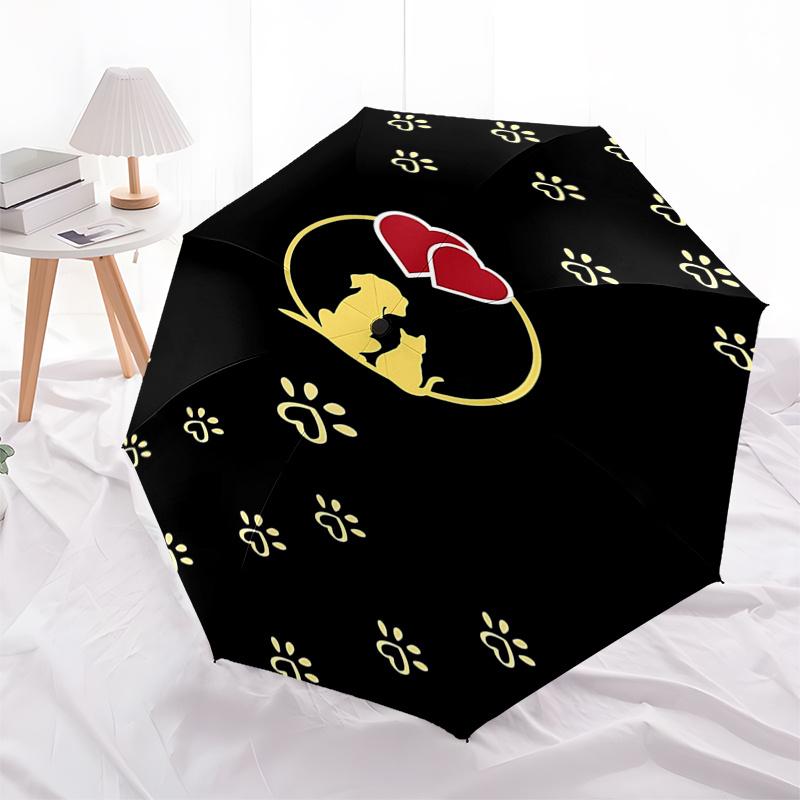 

Love Pets Automatic Folding Umbrella 8 Bone Iron Frame,Portable Design for Outdoor Use,Perfect Gift for Fans and Travelers0122b