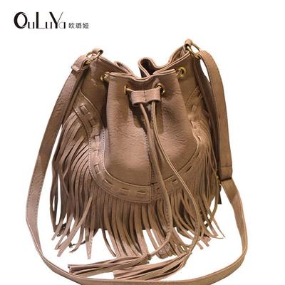 Trendy Handmade Tassel Bucket Bag - Women's Crossbody Shoulder Bag