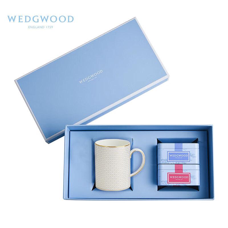 Wedgwood Gold Geometric Mug & Tea Caddy Set
