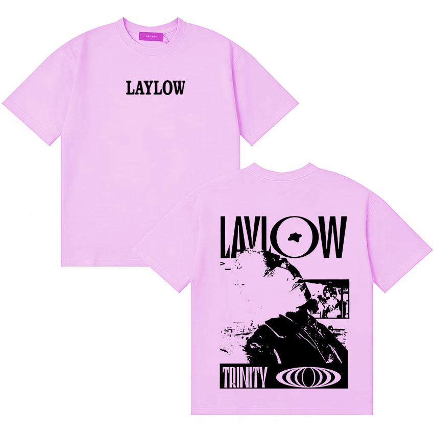 French Rapper Laylow Album Graphics T Shirts Unisexs Women Hip Hop Double Sided Fashion Summer Y2K Tshirts Retro Short Sleeve Tees