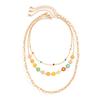 3Pcs/Set Kpop Sweet Colorful Flower Daisy Clavicle Chain Necklace Women Wed Bridal Elegant Sunflower Beads Choker Neck Jewelry
