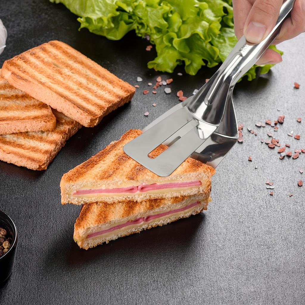 1/2/4Pcs Stainless Steel Steak Clips Multifunctional Spatula Double-Sided Cooking Tongs For Fish Meat Pizza Kitchen Baking Tools