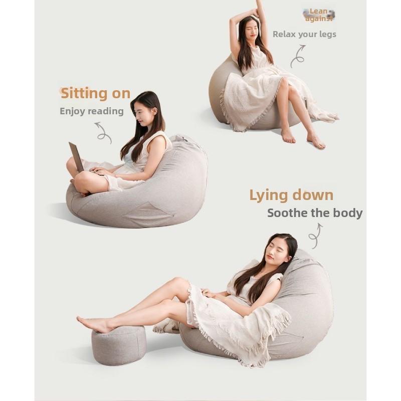 Large Seat Bean Bag Comfortable Lazy Sofa Chair Linen Lounger Couch Tatami Gift
