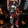 Men's Halloween Printed Knit Pajama Pants with Pockets - Color Casual Sleep Pants for Lounging