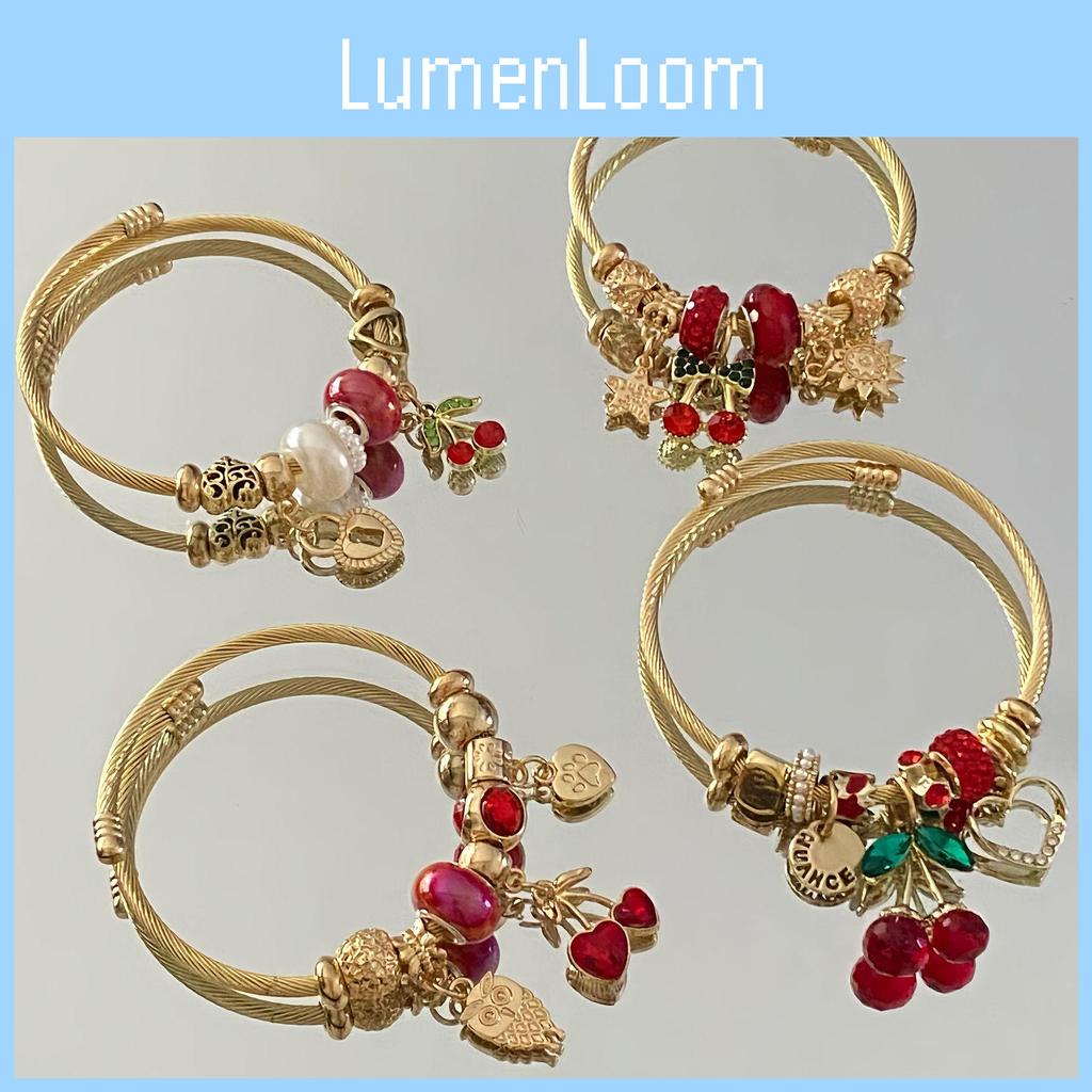 Cute Fruit Designer Bangle With Rhinestone Detailing For Fashionable Women