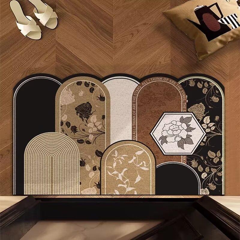 Vintage Light Luxury Floor Mat, Customizable Diatomaceous Earth Quick-Dry Mat, Entrance Door Mat, Bathroom Floor Mat