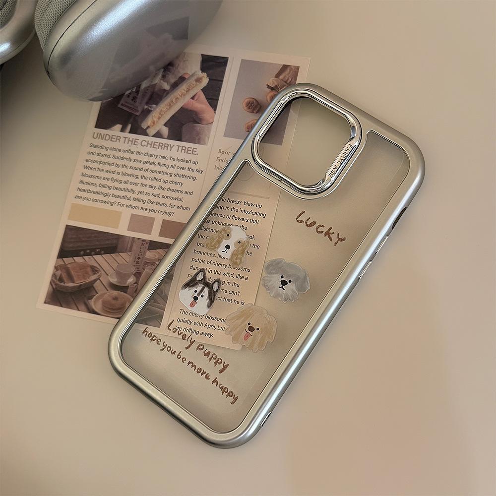 Personalized Ins Graffiti Puppy Mobile Phone Case 14 Acrylic IPhone 15pro Max Apple 16 Electroplating Suitable