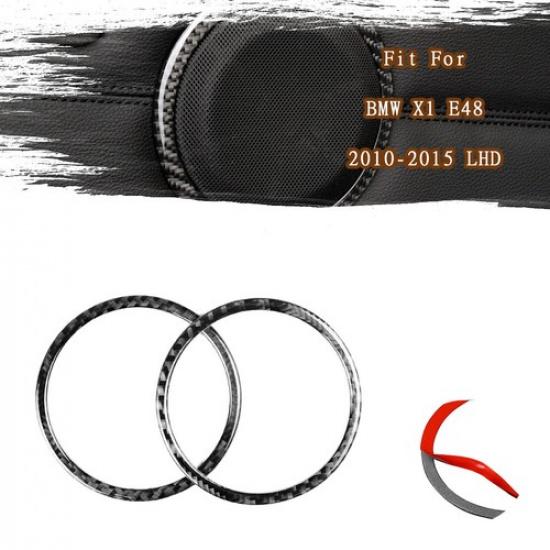 Hot Carbon Fiber Inner Car Door Speaker Trim Cover 2pcs For BMW X1 E84 2010-2015