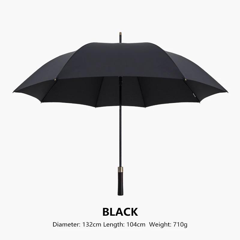 Parachase Large Umbrella Men, Wooden Handle Long Umbrella Windproof Strong, 132cm Diameter, Big Golf Rain Umbrella Men