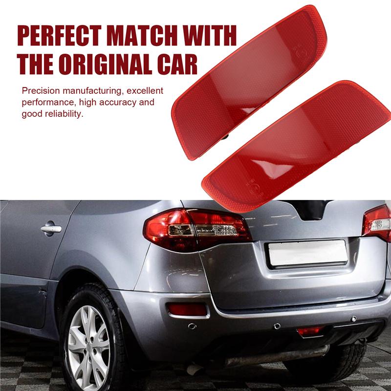 ABLZ-Rear Bumper Brake Light Shell Tail Turn Signal Reflector Lamp Cover For Renault Koleos 2008-2016 26565JY00A 26560JY00A