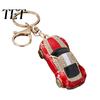 Small Gift for Friends Sports Car Keychain with Sparkling Rhinestones, Durable Zinc Alloy Enthusiasts Stylish Pendant, Decorative Compact Key