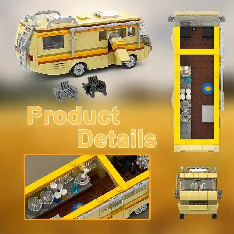 Movie MOC Breaking Bad RV Bus Car Model Building Blocks Edacational Brick Toys for Children Birthday Gift
