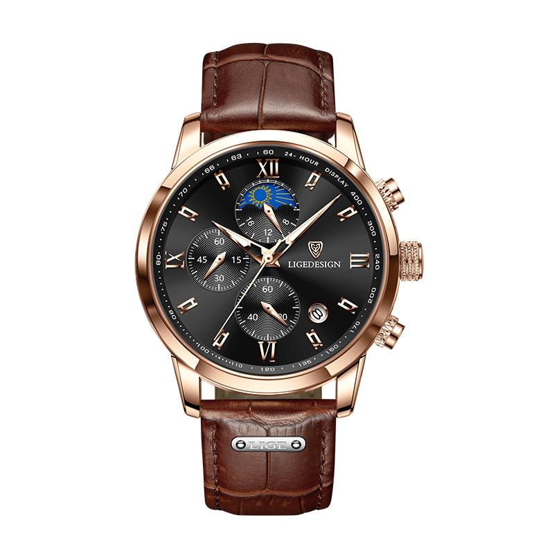 LIGE New Business Men's Watches Luxury Men Wrist Watch Leather Quartz Watch Sports Waterproof Male Clock Relogio Masculino+Box