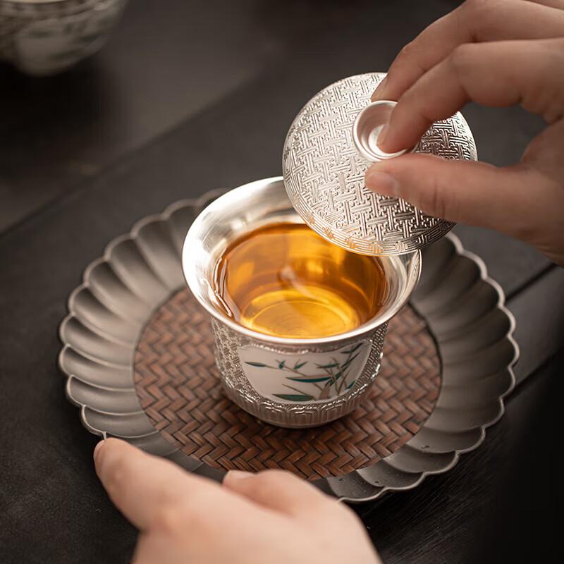 Su's Ceramic Gilded Bamboo Gaiwan