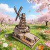 Windmill 3D Wooden Puzzle Miniature Kit DO-IT-YOURSELF Imaginative Present Home Decor Household Item Unique Present