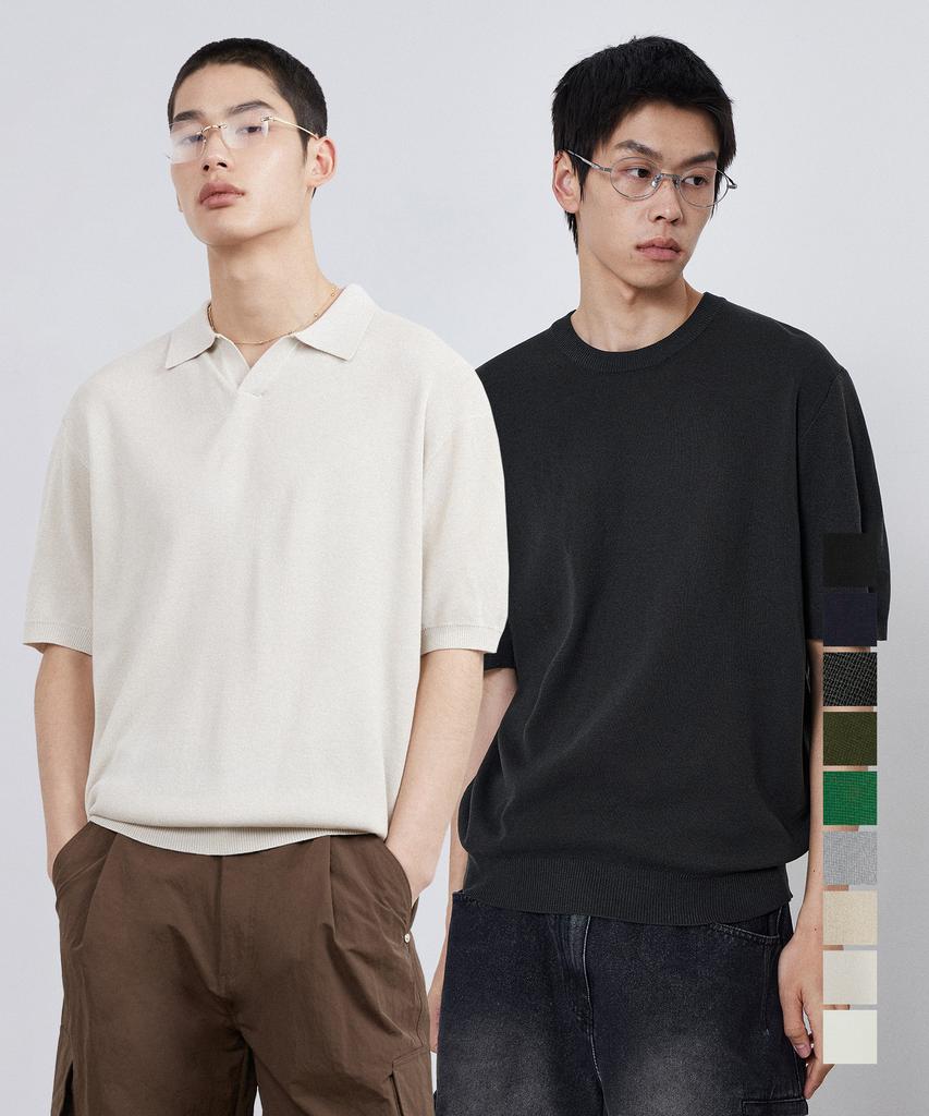 KIIMUIR (Collar Or Round) Linen-Like Half Knit 2 Types (Type A)