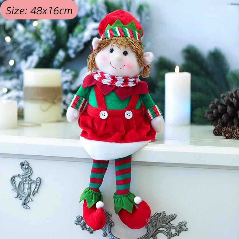 Male and Female Elf Toy Dolls for Home Decoration Christmas Atmosphere Decoration Fabric Plush Legs Elf Doll Accessories