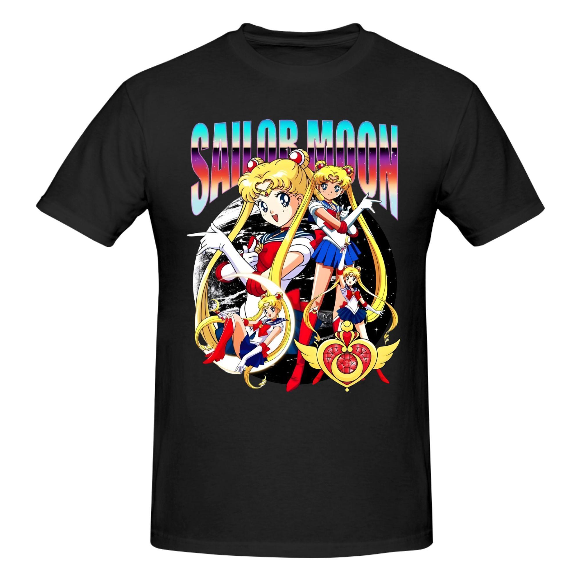 

2026 Summer Sailor Moon T Shirt for Unisex Pure Cotton Tshirts Fashion Streetwaer Short Sleeve Tee Shirt Slim Fit Clothing Gift 4XL