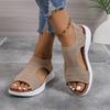 Shoes 2025 summer new fashionable large size flat-bottomed fly-woven women's sandals