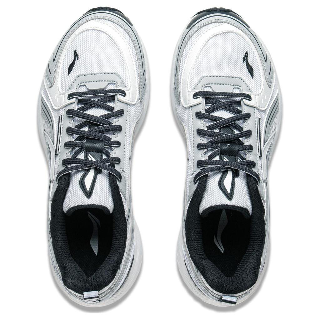 Li Ning Fuyao 1.5 Fabric Cushioning Slip Resistant Abrasion Resistant Low top Running Shoes Women's White Gray ARXU014-2