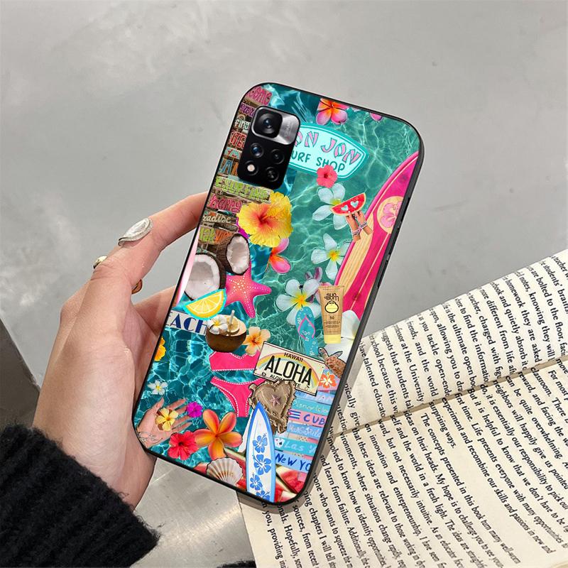 

Summer Ocaen Beach Lemon Flower Phone Case For Xiaomi Redmi note 14 Pro Plus 14 13 12 11 10 Pro 14S 12S 11S Redmi 14C 13C Redmi Note 10 Pro 4G