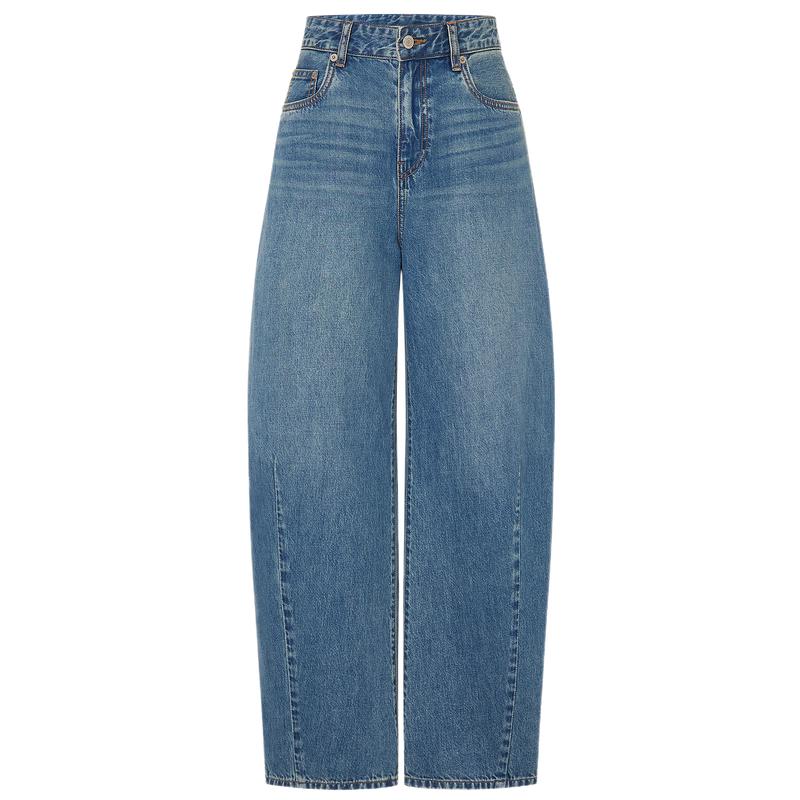 

MO&Co. Широкие джинсы прямого кроя из смесового шелка S