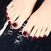 Summer Toenail Stickers Wearing Nails Fake Nails  Finished Wine Deep Red Diamond Nail Nails