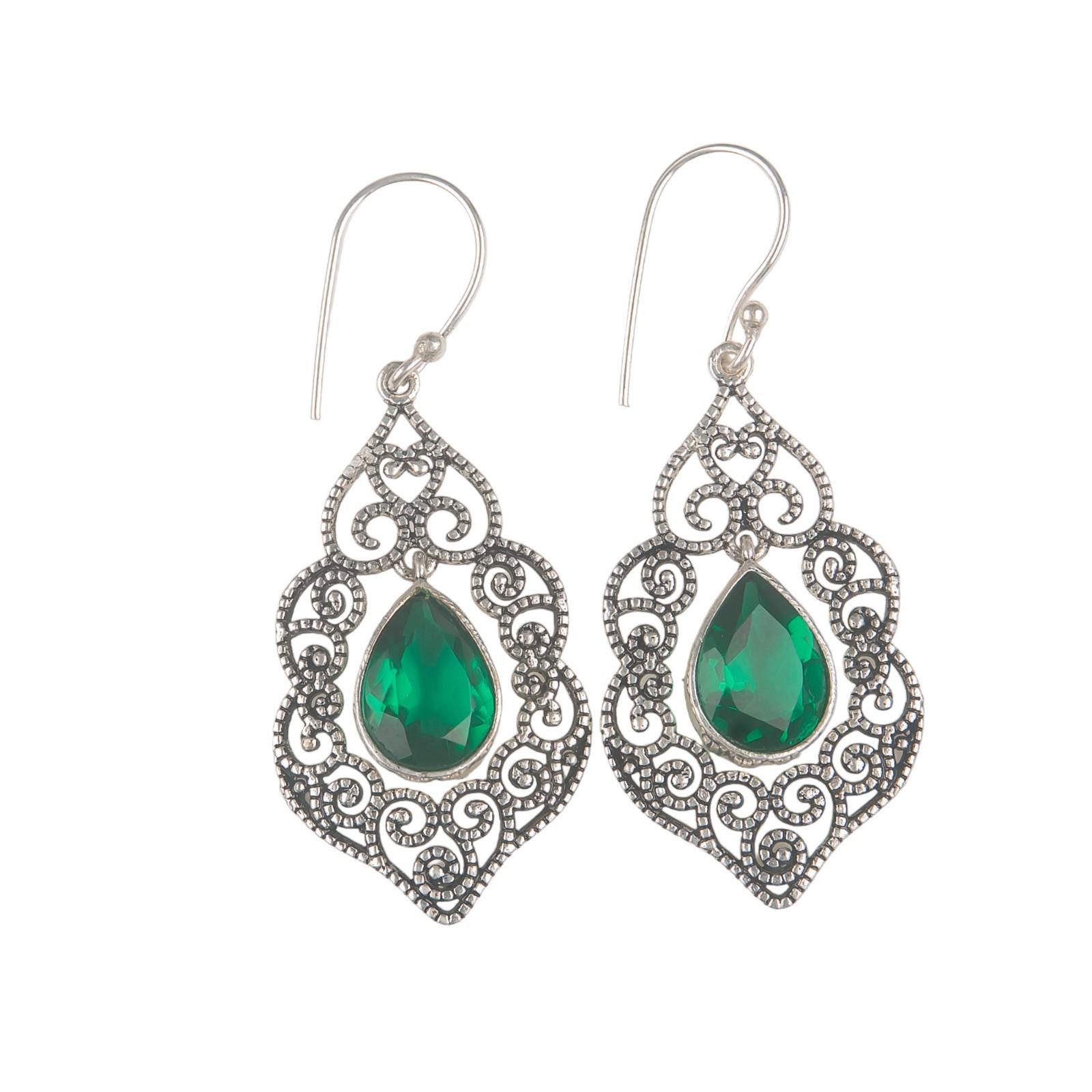 

Chrome Diopside Gemstone 925 Sterling Silver Jewelry Earrings 2.33 For Wedding CE-10-10