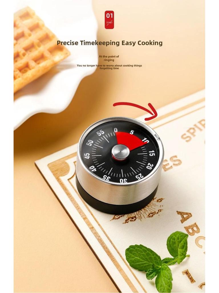 Magnetisk kökstimer i rostfritt stål med visuell nedräkning och larm för matlagning och bakning