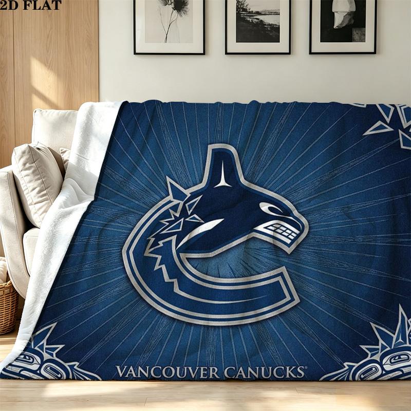 VANCOUVER CANUCKS Print Flannel Blanket High Quality Warm Comfortable Cover for All Seasons Perfect for Gifts Home Decor