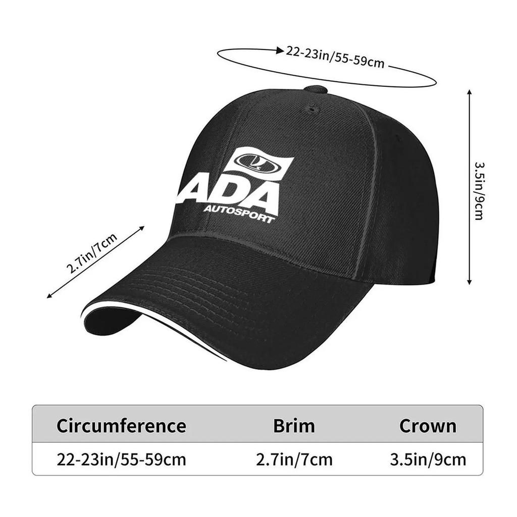 Lada Autosport with flag logo white Baseball Cap Mountaineering Fishing cap Brand Man cap Funny hats Women Mens