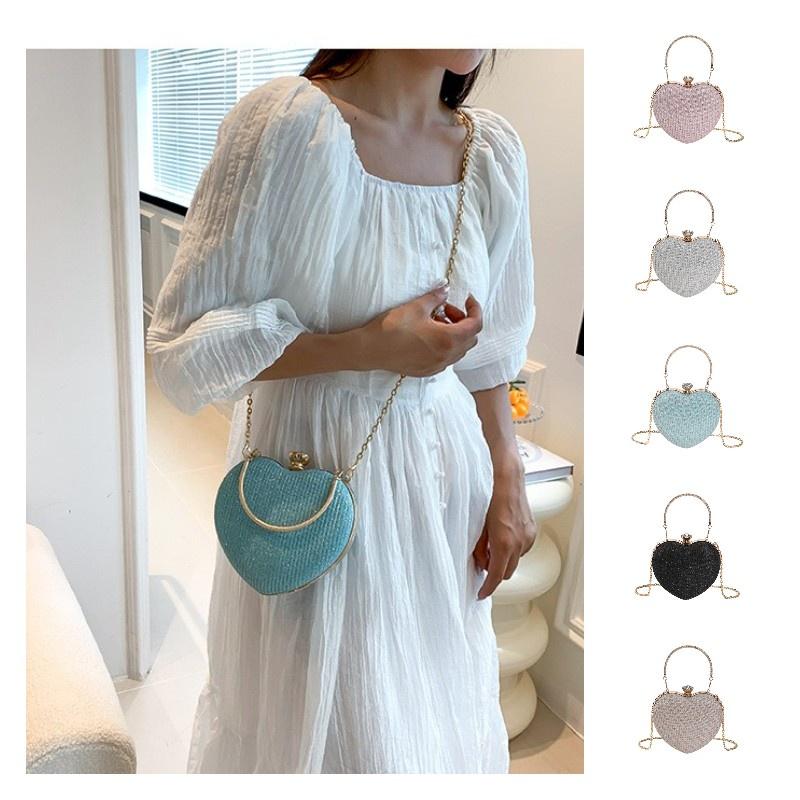 Trendy And Stylish Small Bag With Unique Lock Buckle 2023 Summer Fashion Chain Shoulder Crossbody Bag Gold Silver Pink Blue)