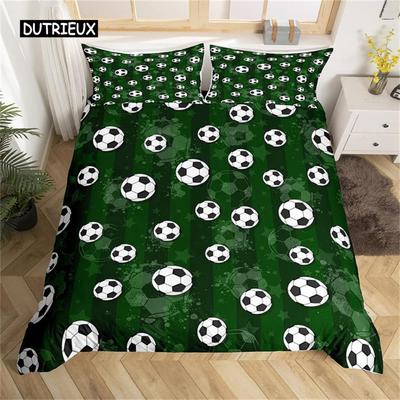 Juego de Funda Nórdica de Fútbol 3D para Niño o Niña, Cubierta de Edredón, Juego de Cama con Tema Deportivo de Balón, Individual, Twin para Niños, Adolescentes, Regalo, Dormitorio