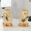 Swan Pair Ceramic Vase Modern Minimalist Style Creative Artwork for Living Room TV Cabinet Decor Cross-border Exclusive