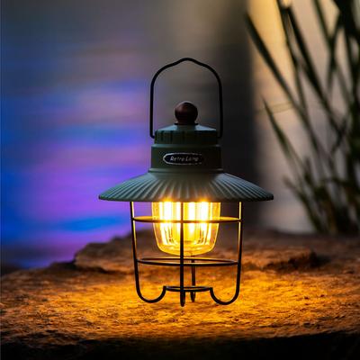 Lampa kempingowa na zewnątrz, lampa kempingowa w stylu retro, lampa kempingowa z akumulatorem USB, przenośna lampa do namiotu