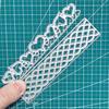 2pcs/set Heart Grid Stripe Border Die Cuts For Card Making, Cutting Dies, Metal Die Cutting Mold, Scrapbooking Dies, DIY Etched Embossing Stencil