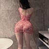 Sex Underwear Pure Desire Sexy Rose Mesh Clothes Gentle Sister Tie Naked Pink Hollow Onesie