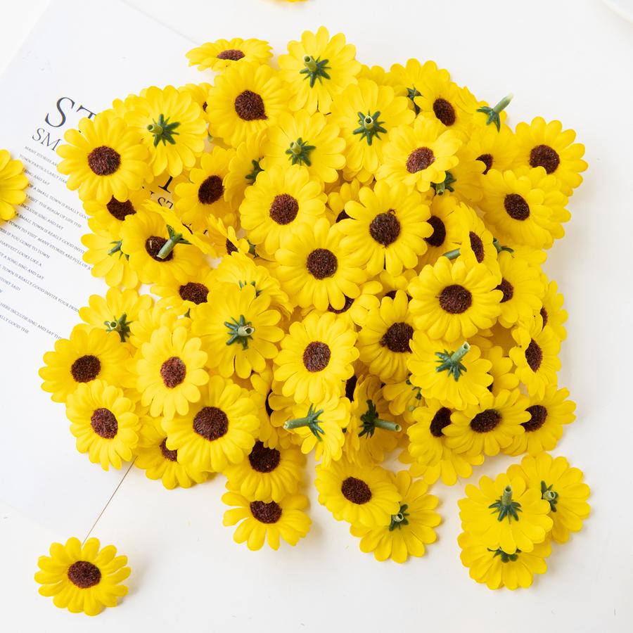 20Pcs Artificial Sunflower Scrapbook Christmas Decor for Home Wedding Outdoor Garden Diy Candy Box Bridal Accessories Clearance