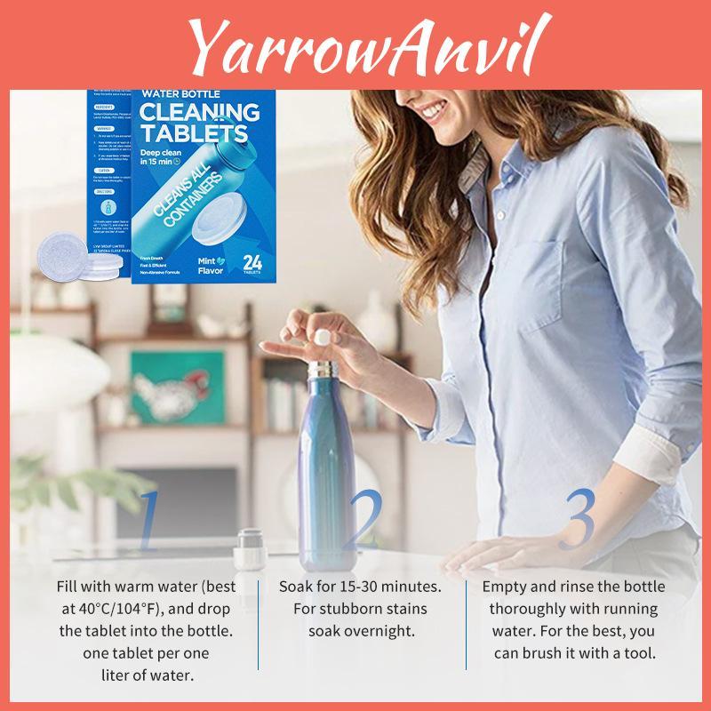 Water Bottle Cleaner Tablets With Active Ingredients For Removal Of Limescale And Stains